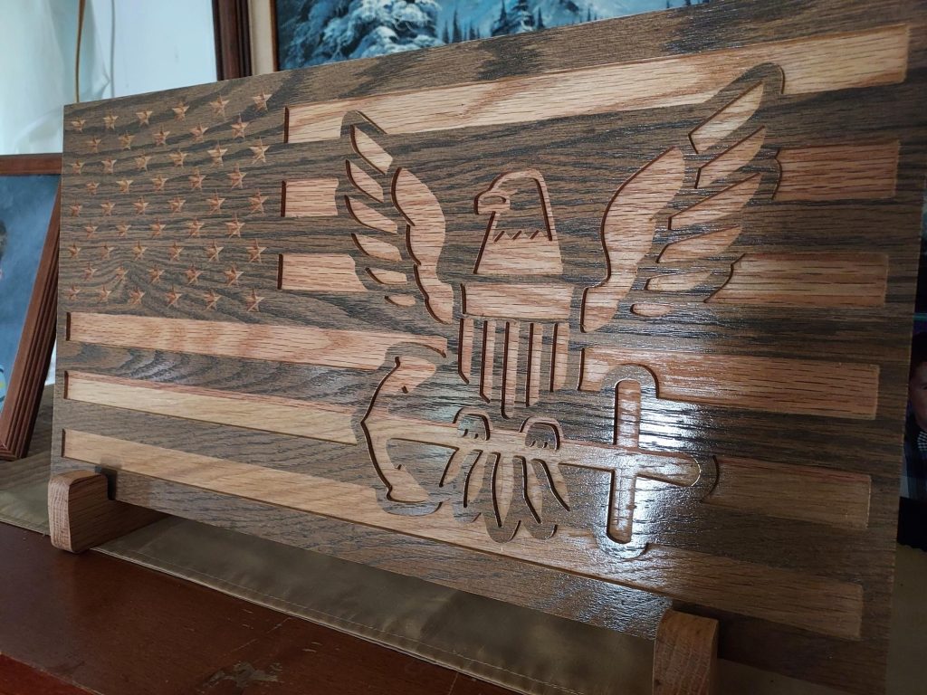 Wood Navy Flag