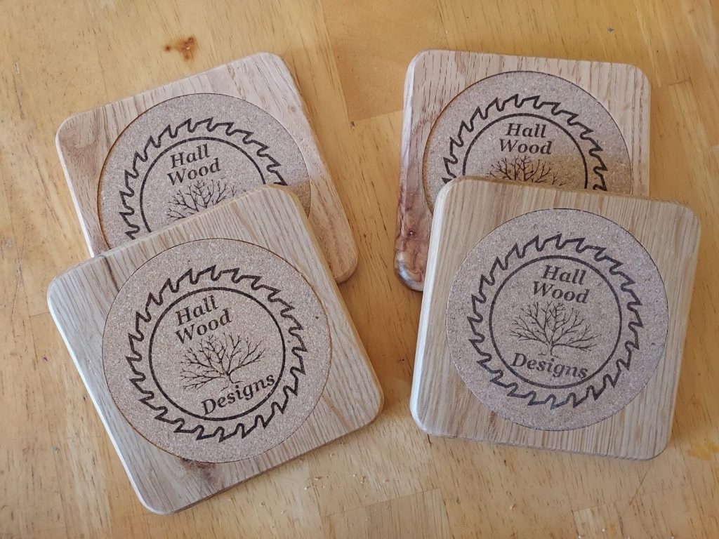 Oak Coaster Set